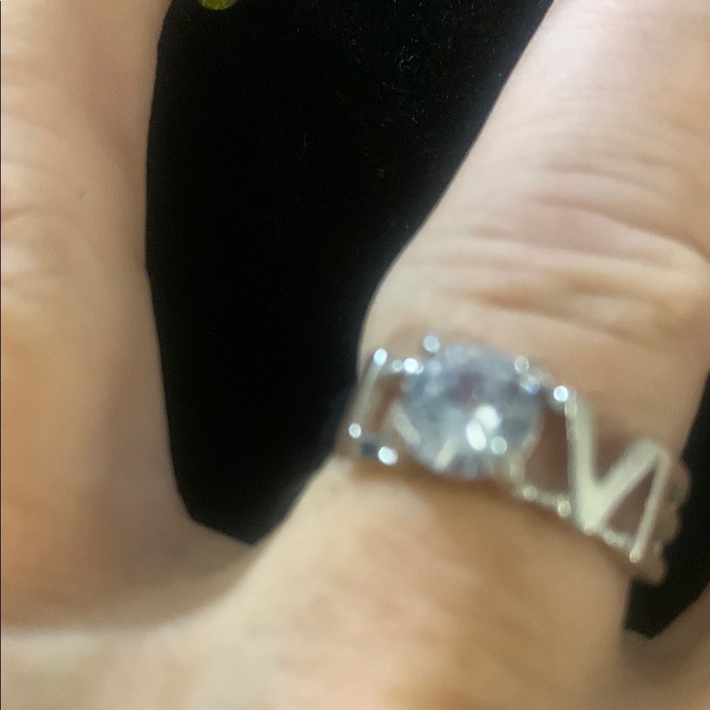 Elegant Silver Ring with clear cubic zirconia Bogo
